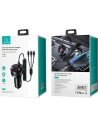 Wholesale USAMS Car Charger 2xUSB+ kable 3in1 C22 (Lightning+microUSB+USB-C) black CC119TC01 (US-CC119) - USA503BLK - {ean13} - Hurt