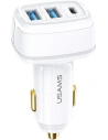 USAMS Car Charger 2xUSB+1xUSB-C C24 80W Fast Charge white CC126TC02 (US-CC126)