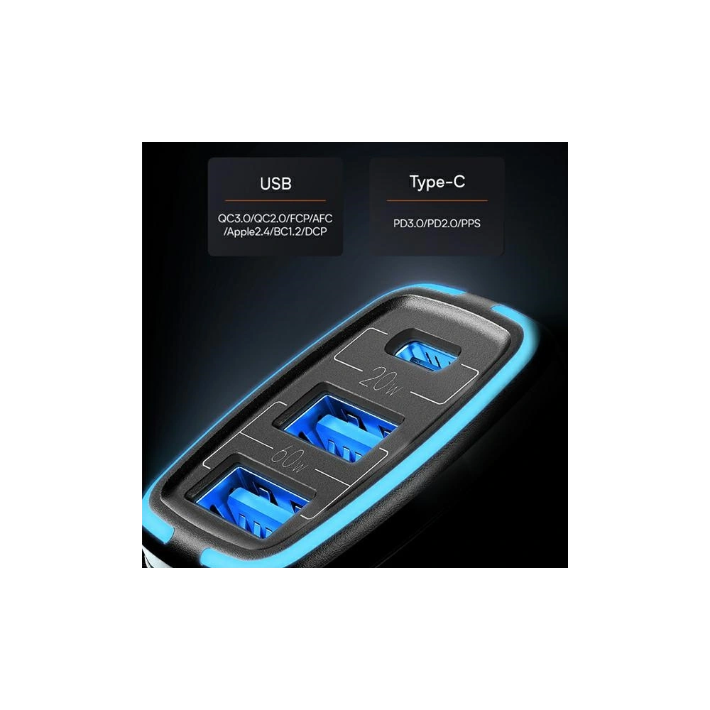 Hurtownia GSM - Auto nabíječka USAMS C24 2xUSB+1xUSB-C 80W rychlé nabíjení bílá/white CC126TC02 - USA504WHT - {ean13} - Hurt