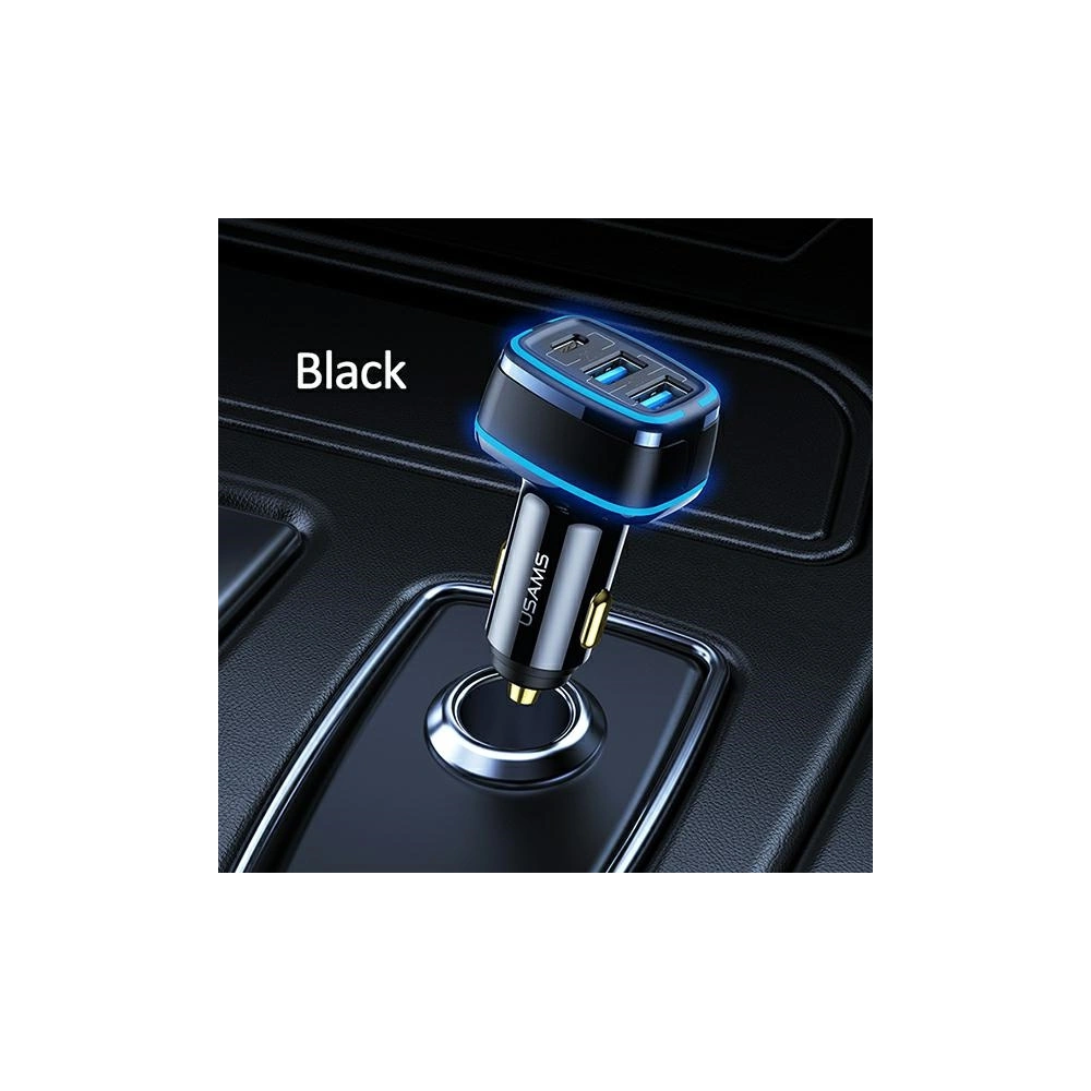 Hurtownia GSM - Automobilový nabíječ USAMS C24 2xUSB+1xUSB-C 80W Rychlé nabíjení černý/black CC126TC01 - USA505BLK - {ean13} - Hurt