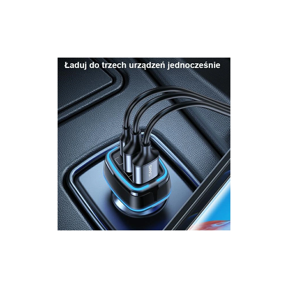 Hurtownia GSM - Automobilový nabíječ USAMS C24 2xUSB+1xUSB-C 80W Rychlé nabíjení černý/black CC126TC01 - USA505BLK - {ean13} - Hurt