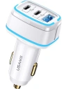 USAMS Car Charger 2xUSB-C+1xUSB C24 105W Fast Charge white CC141TC02 (US-CC141)
