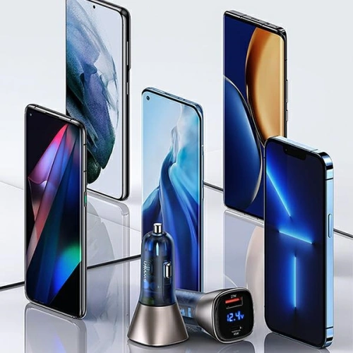 Ładowarka samochodowa USAMS C29 45W 2xUSB-A Fast Charge jasno złoty/light gold CC154CC01