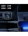 Hurtownia GSM - Ładowarka samochodowa USAMS C29 45W 2xUSB-A Fast Charge jasno złoty/light gold CC154CC01 - USA509GLD - {ean13} - Hurt
