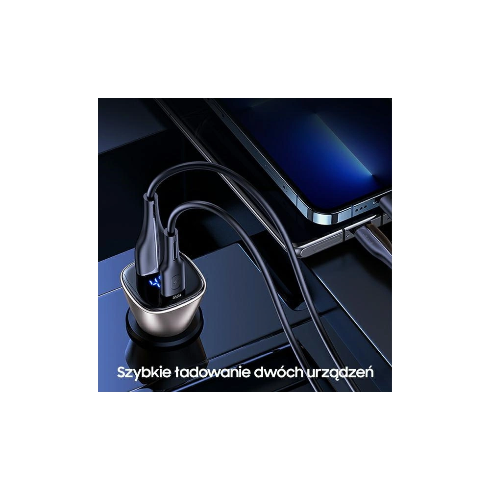 Hurtownia GSM - Auto nabíječka USAMS C29 72W USB-A/USB-C Rychlé nabíjení jasně zlatá/light gold CC155CC01 - USA510GLD - {ean13} - Hurt
