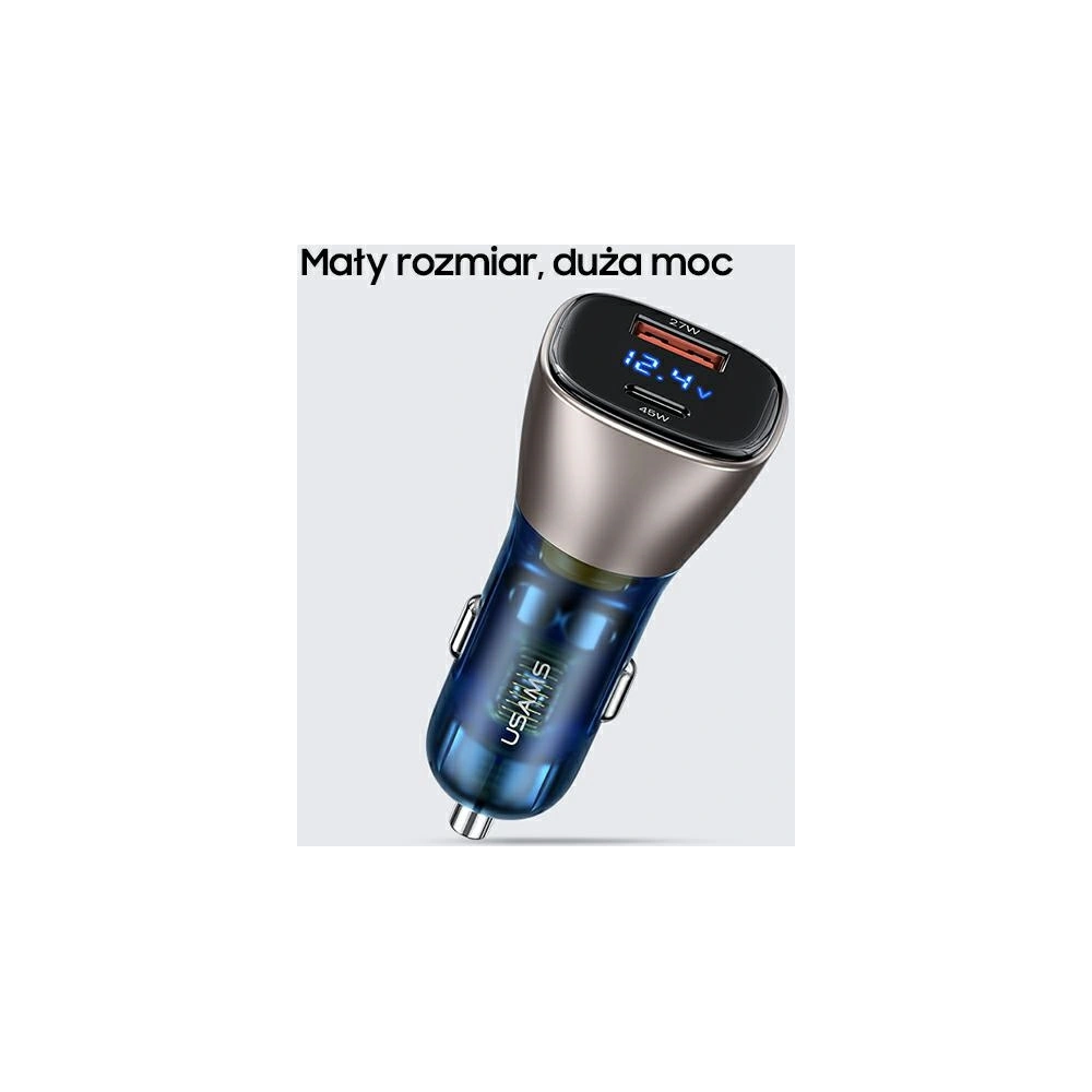 Hurtownia GSM - Auto nabíječka USAMS C29 72W USB-A/USB-C Rychlé nabíjení jasně zlatá/light gold CC155CC01 - USA510GLD - {ean13} - Hurt