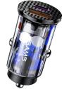 Wholesale USAMS Car Charger USB+USB-C C25 42.5W Fast Charge transparent black CC127CC01 (US-CC127) - USA513BLK - {ean13} - Hurt
