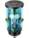 Wholesale USAMS Car Charger USB+USB-C C25 42.5W Fast Charge transparent blue CC127CC02 (US-CC127) - USA514BLU - {ean13} - Hurt