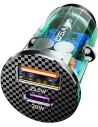 Hurtownia GSM - Ładowarka samochodowa USAMS C25 USB+USB-C 42.5W Fast Charge transparent niebieski/blue CC127CC02 - USA514BLU - {ean13} - Hurt