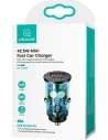 Hurtownia GSM - Ładowarka samochodowa USAMS C25 USB+USB-C 42.5W Fast Charge transparent niebieski/blue CC127CC02 - USA514BLU - {ean13} - Hurt
