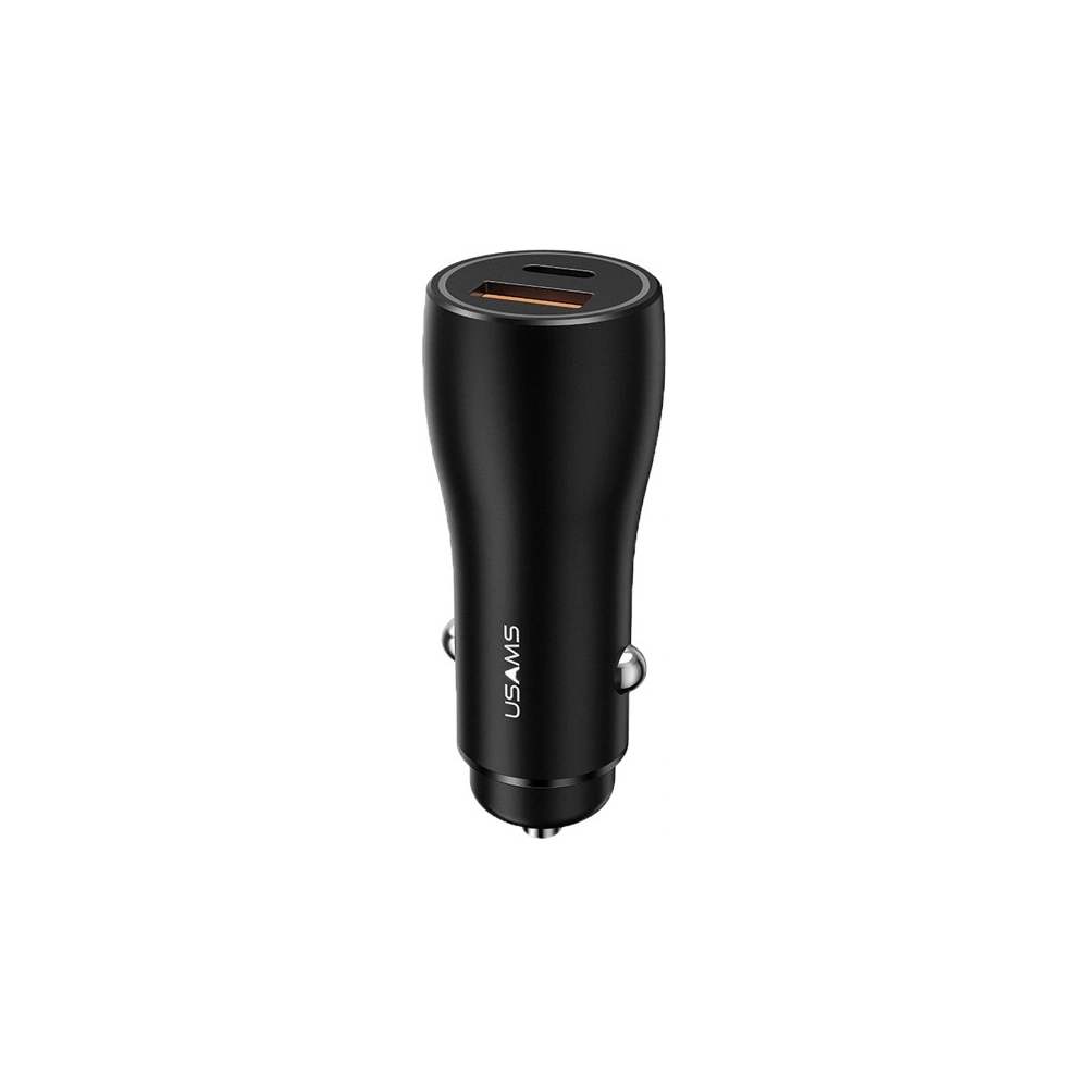 Hurtownia GSM - Automobilová nabíječka USAMS C6 USB+USB-C 18W 5V-3A QC3.0 Qualcom+PD 5,4A Rychlé nabíjení černá/black CC53GC01 - USA515BLK - {ean13} - Hurt