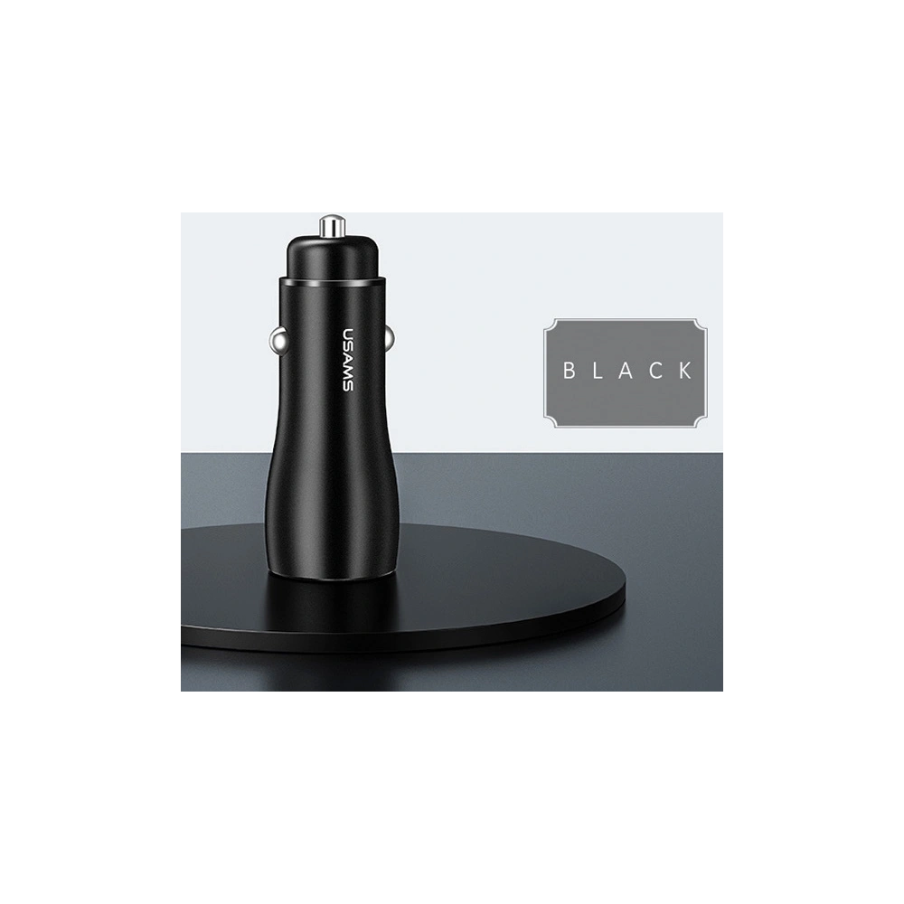 Hurtownia GSM - Automobilová nabíječka USAMS C6 USB+USB-C 18W 5V-3A QC3.0 Qualcom+PD 5,4A Rychlé nabíjení černá/black CC53GC01 - USA515BLK - {ean13} - Hurt