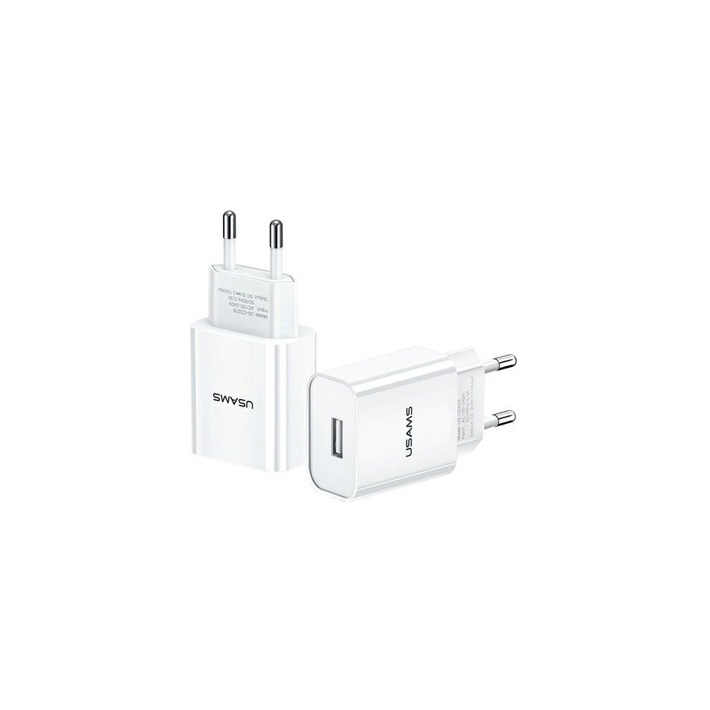 Hurtownia GSM - Ładowarka sieciowa USAMS T18 1xUSB 2,1A biały/white Fast Charging CC075TC01 - USA520WHT - {ean13} - Hurt