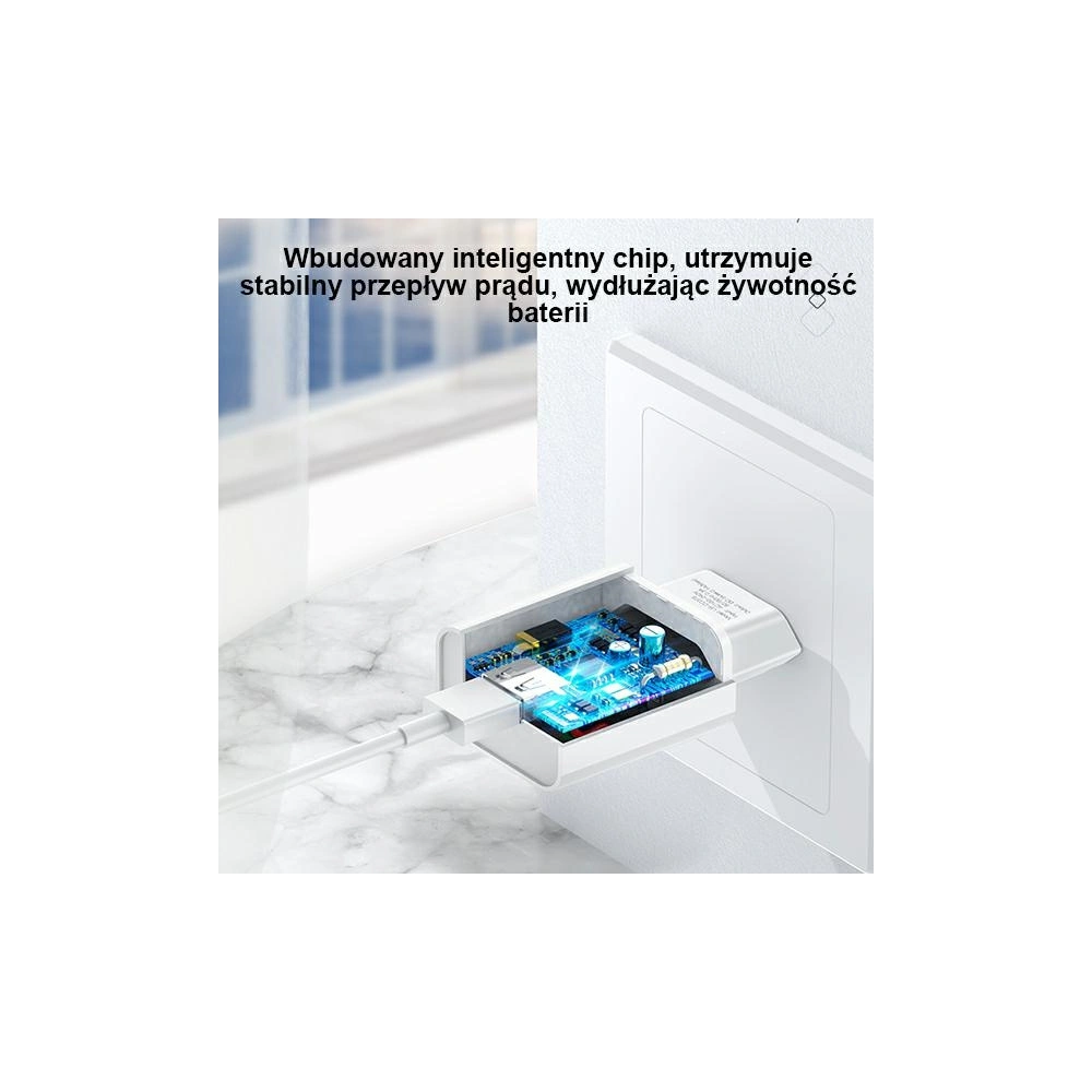 Hurtownia GSM - Ładowarka sieciowa USAMS T18 1xUSB 2,1A biały/white Fast Charging CC075TC01 - USA520WHT - {ean13} - Hurt