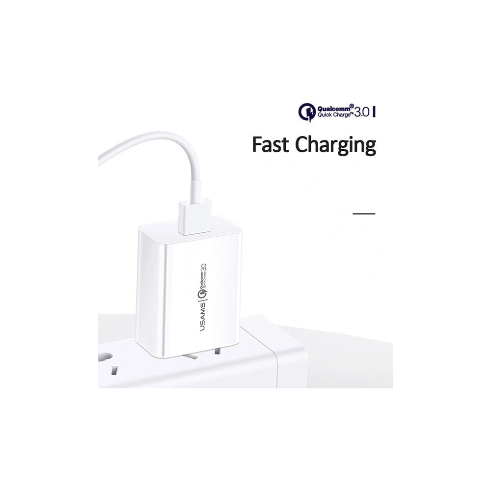 Hurtownia GSM - Ładowarka sieciowa USAMS T22 1xUSB 18W 3A QC3.0 Fast Charging biały/white CC83TC01 - USA524WHT - {ean13} - Hurt