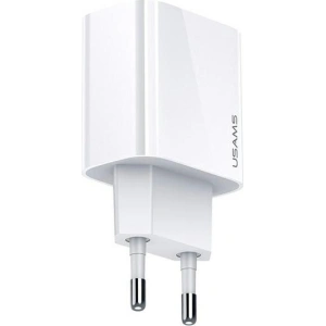 Ładowarka sieciowa USAMS T34 1xUSB-C 20W 5V-3A PD3.0 Fast Charging biały/white CC118TC01