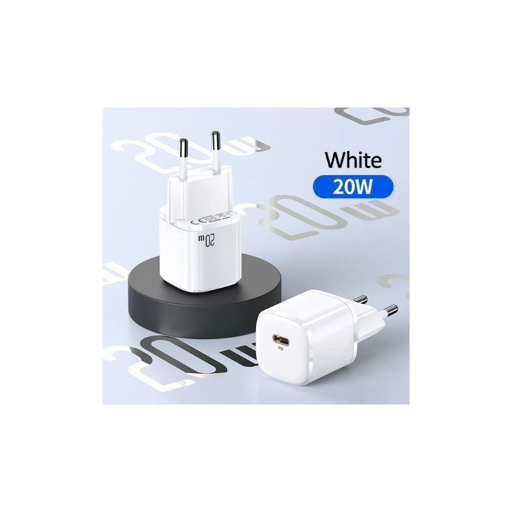 Hurtownia GSM - Síťová nabíječka USAMS T36 mini 1xUSB-C 20W PD3.0 Rychlé nabíjení bílá/white CC124TC02 - USA526WHT - {ean13} - Hurt