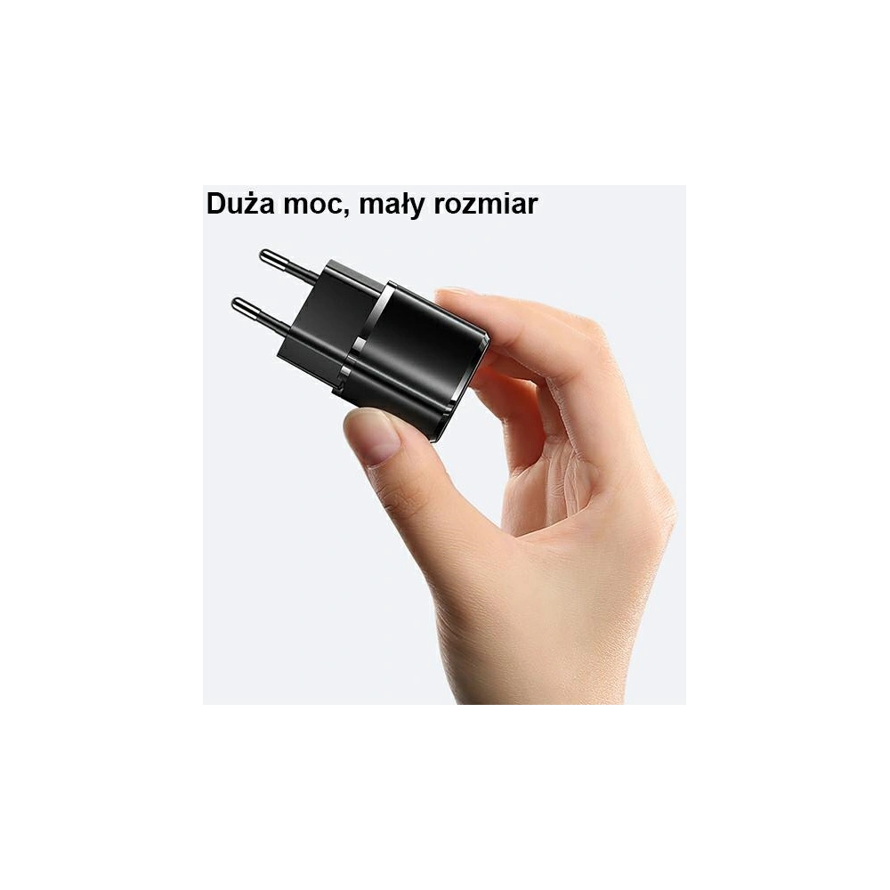 Wholesale USAMS Wall Charger 1xUSB-C T36 mini 20W + cable USB-C-Lightning black PD3.0 Fast Charging XFKXLOGTL01 (US-CC124+US-SJ484) - USA529BLK - {ean13} - Hurt