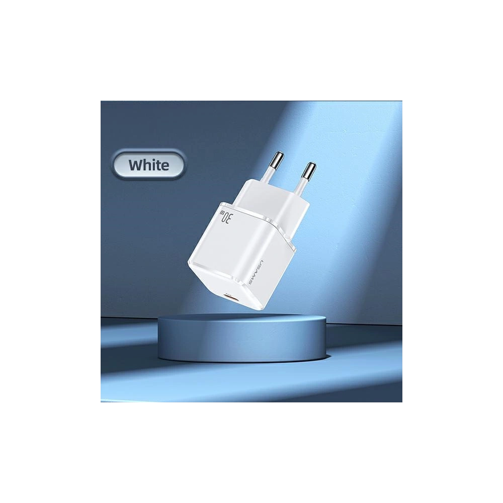 Hurtownia GSM - Ładowarka sieciowa USAMS T45 mini 1xUSB-C 30W PD3.0 Fast Charging biały/white CC148TC02 - USA538WHT - {ean13} - Hurt