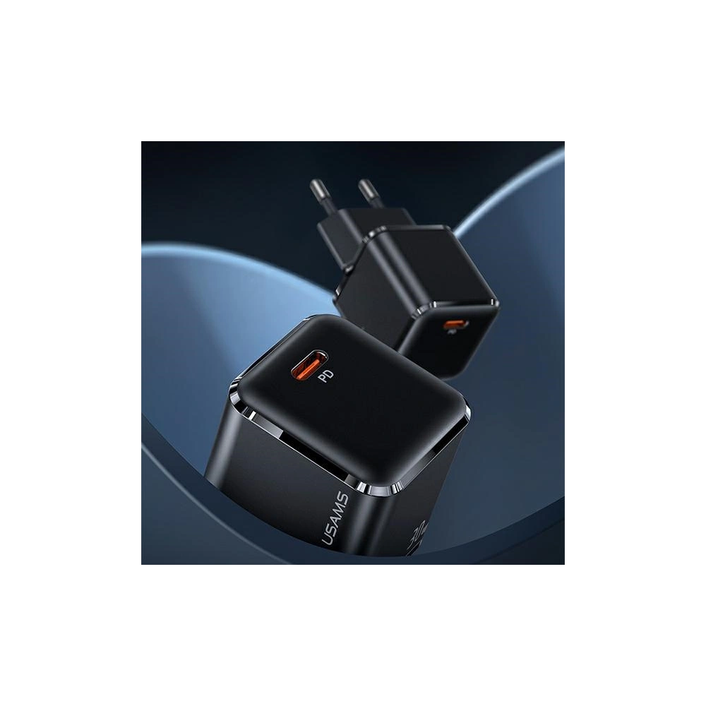 Hurtownia GSM - Ładowarka sieciowa USAMS T45 mini 1xUSB-C 30W PD3.0 Fast Charging czarny/black CC148TC01 - USA539BLK - {ean13} - Hurt