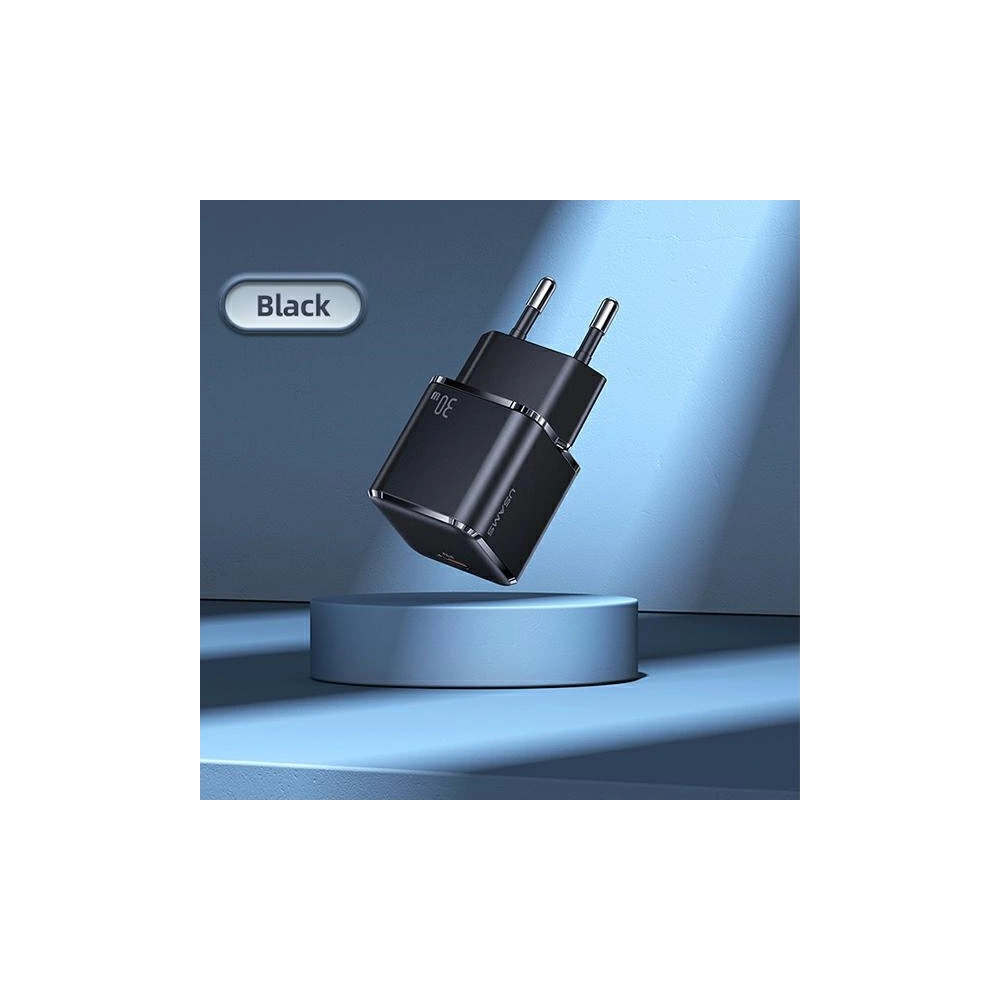 Hurtownia GSM - Ładowarka sieciowa USAMS T45 mini 1xUSB-C 30W PD3.0 Fast Charging czarny/black CC148TC01 - USA539BLK - {ean13} - Hurt