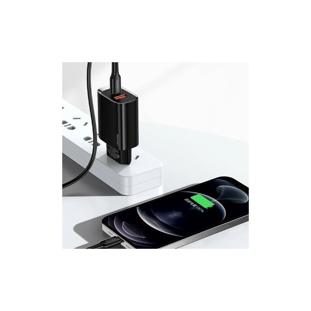 Hurtownia GSM - Síťová nabíječka USAMS T35 1xUSB-C+1xUSB 20W PD3.0 +QC3.0 Rychlé nabíjení černá/black CC121TC02 - USA541BLK - {ean13} - Hurt