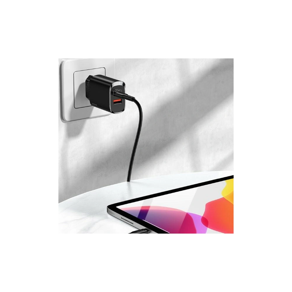 Hurtownia GSM - Síťová nabíječka USAMS T35 1xUSB-C+1xUSB 20W PD3.0 +QC3.0 Rychlé nabíjení černá/black CC121TC02 - USA541BLK - {ean13} - Hurt