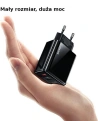 Hurtownia GSM - Ładowarka sieciowa USAMS T40 1xUSB-C+1xUSB 20W LED PD3.0 +QC3.0 Fast Charging czarny/black CC133TC01 - USA543BLK - {ean13} - Hurt