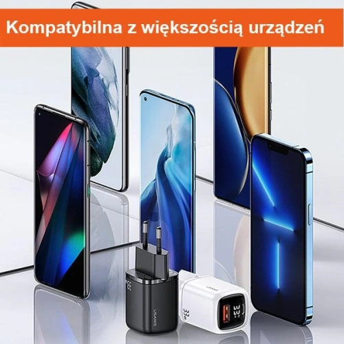 Ładowarka sieciowa USAMS T46 1xUSB-C+1xUSB 33W PD3.0 +QC3.0 Fast Charging czarny/black CC152TC01