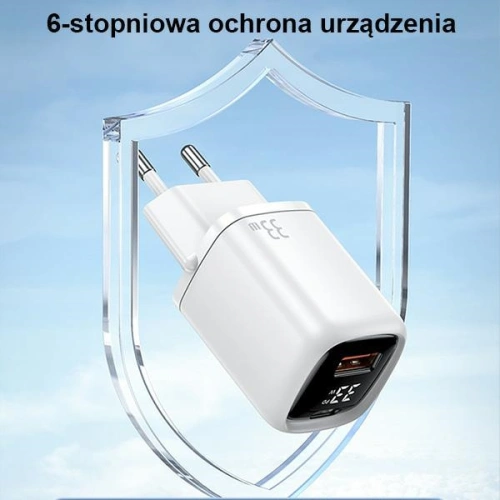 Ładowarka sieciowa USAMS T46 1xUSB-C+1xUSB 33W PD3.0 +QC3.0 Fast Charging czarny/black CC152TC01