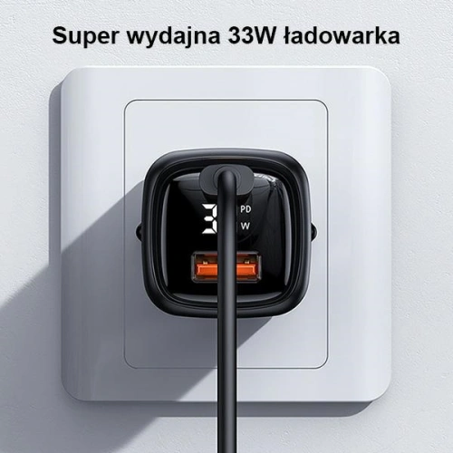 Ładowarka sieciowa USAMS T46 1xUSB-C+1xUSB 33W PD3.0 +QC3.0 Fast Charging czarny/black CC152TC01