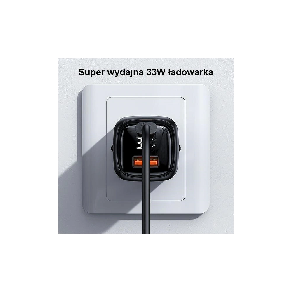 Hurtownia GSM - Síťová nabíječka USAMS T46 1xUSB-C+1xUSB 33W PD3.0 +QC3.0 Rychlé nabíjení černá/black CC152TC01 - USA547BLK - {ean13} - Hurt