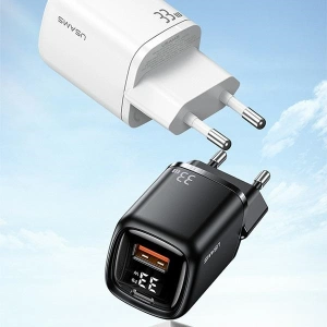 Ładowarka sieciowa USAMS T46 1xUSB-C+1xUSB 33W PD3.0 +QC3.0 Fast Charging czarny/black CC152TC01