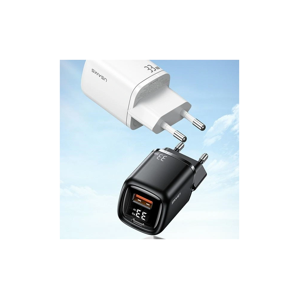 Hurtownia GSM - Síťová nabíječka USAMS T46 1xUSB-C+1xUSB 33W PD3.0 +QC3.0 Rychlé nabíjení černá/black CC152TC01 - USA547BLK - {ean13} - Hurt