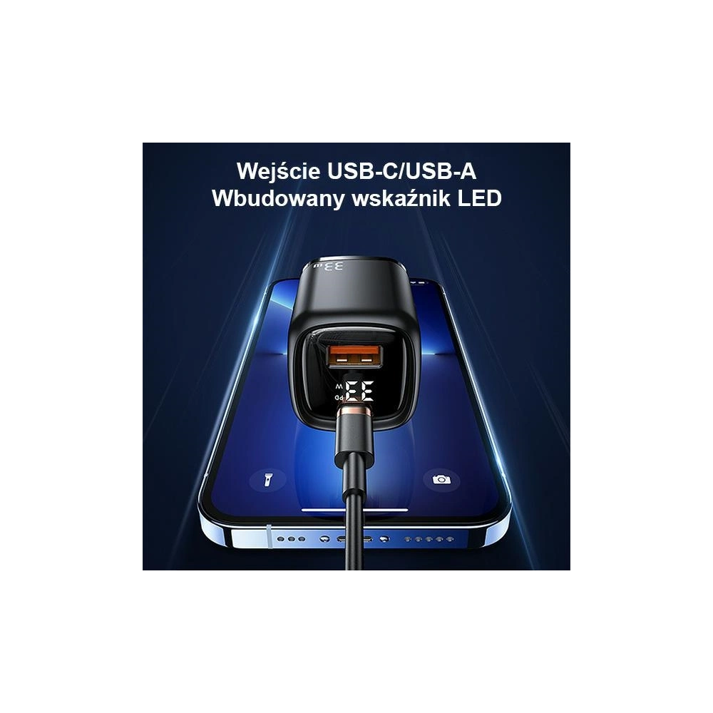 Hurtownia GSM - Síťová nabíječka USAMS T46 1xUSB-C+1xUSB 33W PD3.0 +QC3.0 Rychlé nabíjení černá/black CC152TC01 - USA547BLK - {ean13} - Hurt