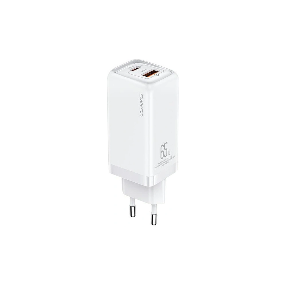 Hurtownia GSM - Síťová nabíječka USAMS T47 1xUSB-C+1xUSB 65W PD Rychlé nabíjení Super Si bílá/white CC153TC02 - USA550WHT - {ean13} - Hurt
