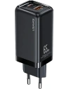 Síťová nabíječka USAMS T47 1xUSB-C+1xUSB 65W PD Rychlé nabíjení Super Si černá/black CC153TC01