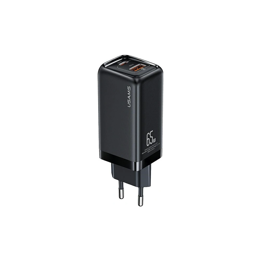Hurtownia GSM - Síťová nabíječka USAMS T47 1xUSB-C+1xUSB 65W PD Rychlé nabíjení Super Si černá/black CC153TC01 - USA551BLK - {ean13} - Hurt