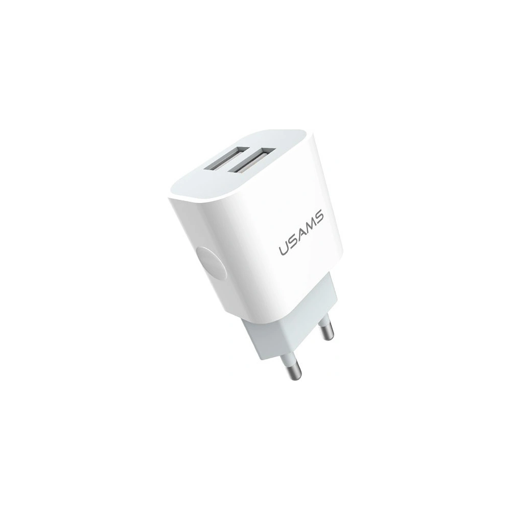 Hurtownia GSM - Ładowarka sieciowa USAMS J-TU Series 2xUSB 2,4A USB-C biały/white TCCUJT01 - USA553WHT - {ean13} - Hurt