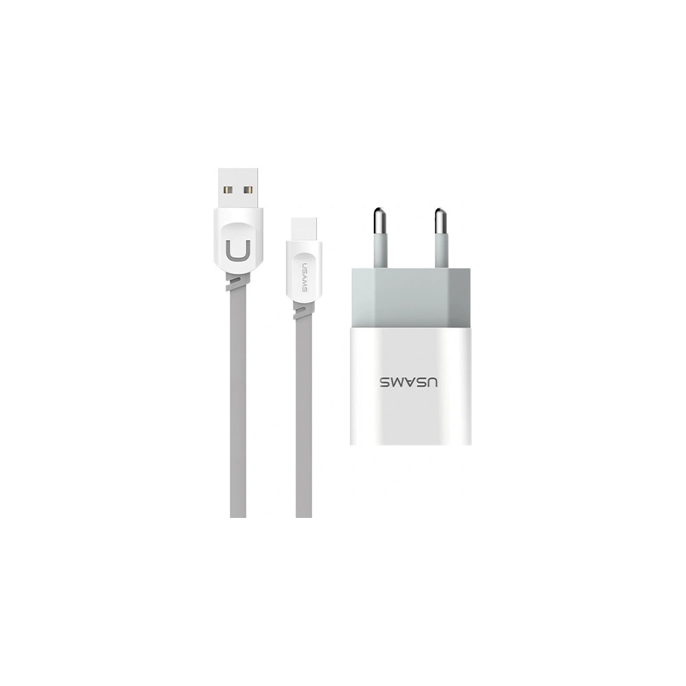 Hurtownia GSM - Ładowarka sieciowa USAMS J-TU Series 2xUSB 2,4A USB-C biały/white TCCUJT01 - USA553WHT - {ean13} - Hurt