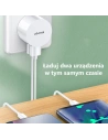 Hurtownia GSM - Ładowarka sieciowa USAMS T20 2xUSB 2,1A USB-C biały/white round Fast Charging XTXLOGT18TC05 - USA559WHT - {ean13} - Hurt