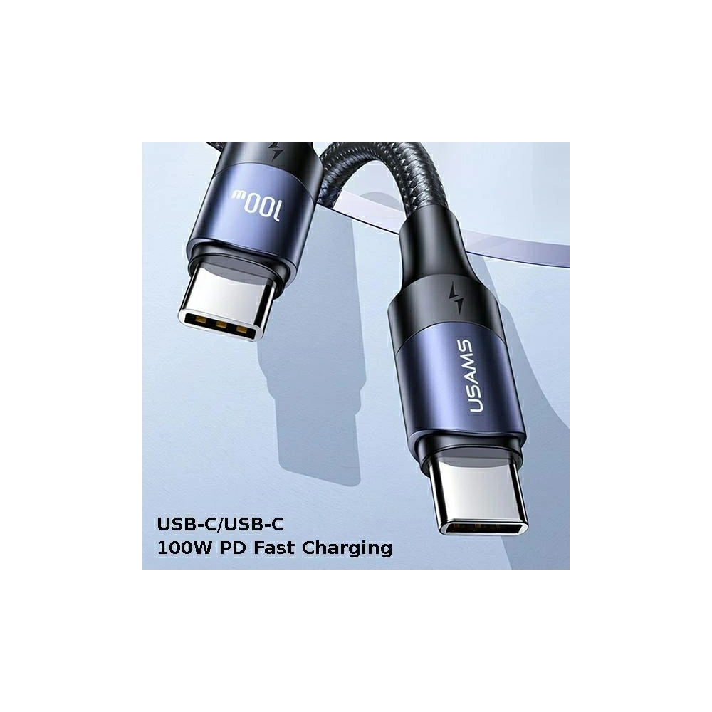 Hurtownia GSM - Ładowarka sieciowa USAMS T44 2xUSB-C+2xUSB 100W PD3.0 +QC3.0 Fast Charging + kabel U71 USB-C na USB-C czarny/black UCTZ01 - USA562BLK - {ean13} - Hurt