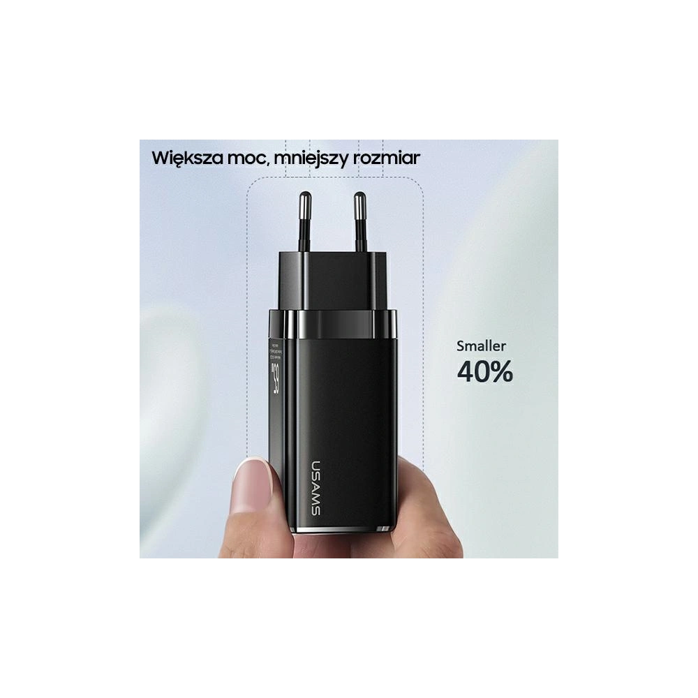 Hurtownia GSM - Ładowarka sieciowa USAMS MT T33 2xUSB-C+USB GaN 65W PD Fast Charging biały/white CC110TC02 - USA563WHT - {ean13} - Hurt