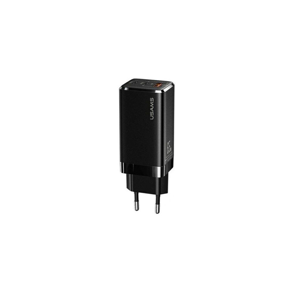 Hurtownia GSM - Síťová nabíječka USAMS MT T33 2xUSB-C+USB GaN 65W PD Rychlé nabíjení černá/black CC110TC01 - USA564BLK - {ean13} - Hurt