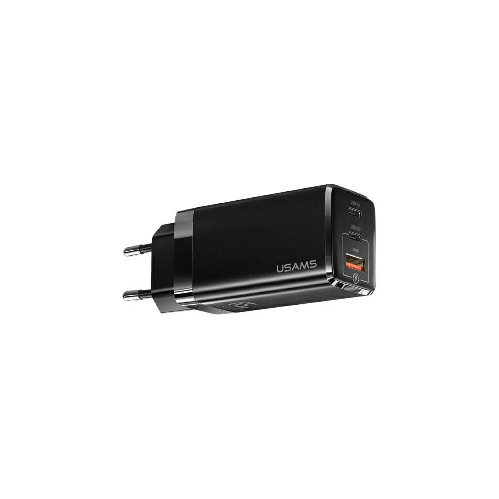 Hurtownia GSM - Síťová nabíječka USAMS MT T33 2xUSB-C+USB GaN 65W PD Rychlé nabíjení černá/black CC110TC01 - USA564BLK - {ean13} - Hurt