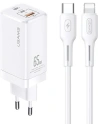 Hurtownia GSM - Ładowarka sieciowa USAMS MT T33 2xUSB-C+USB GaN 65W PD + kabel USB-C-Lightning 30W Fast Charging biały/white MTXLOGTL02 - USA565WHT - {ean13} - Hurt