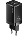 Ładowarka sieciowa USAMS T41 USB-C+USB GaN 47W PD+QC Fast Charging czarny/black CC137TC01