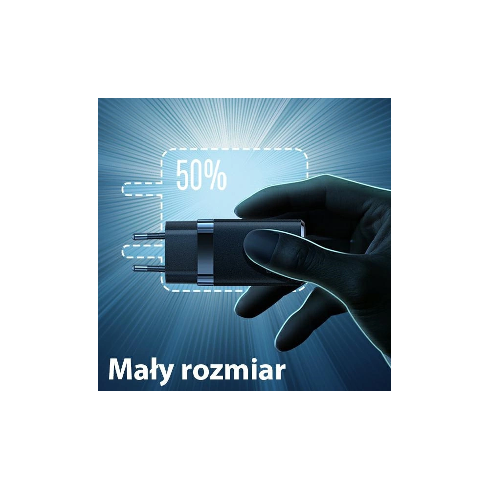 Hurtownia GSM - Síťová nabíječka USAMS T41 USB-C+USB GaN 47W PD+QC Rychlé nabíjení černá/black CC137TC01 - USA570BLK - {ean13} - Hurt