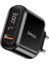 Hurtownia GSM - Ładowarka sieciowa USAMS T23 USB+USB-C 18W 3,2A QC3.0+PD3.0 Fast Charging czarny/black CC85TC01 - USA571BLK - {ean13} - Hurt