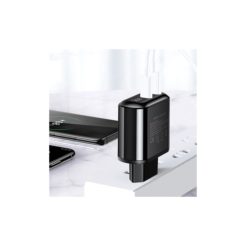 Hurtownia GSM - Ładowarka sieciowa USAMS T23 USB+USB-C 18W 3,2A QC3.0+PD3.0 Fast Charging czarny/black CC85TC01 - USA571BLK - {ean13} - Hurt